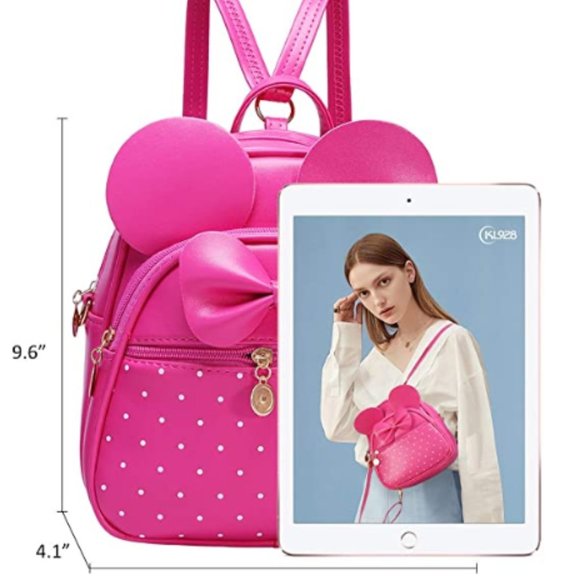 Girls Bowknot Polka Dot Cute Mini Backpack - Picture 2 of 7
